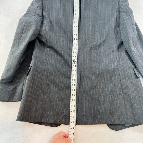 2-Piece Suit Guild-Hall Clothes Men's 42R VINTAGE Grey/ Blue Pin Stripe - Picture 13 of 16